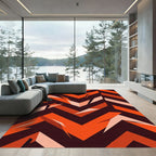 Bold Orange Jagged Chevron Composition Rug