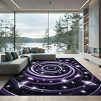 Cosmic Purple Swirl Celestial Galaxy Rug