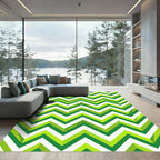 Vibrant Lime Emerald Zigzag Chevron Rug