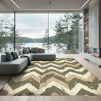 Distressed Earth Tone Chevron Rug