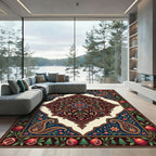 Ornate Pomegranate Paisley Floral Medallion Rug