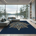 Celestial Navy And Gold Star Medallion Rug