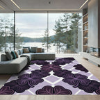 Purple Clover Geometric Plaid Tile Rug