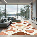 Mid-Century Earth Tone Cloud Faces Rug