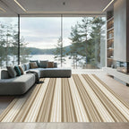 Earthy Tone Vertical Stripe Texture Rug