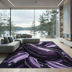 Deep Purple Brushstroke Eggplant Texture Rug