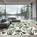 Sage Green Botanical Wheat Meadow Rug