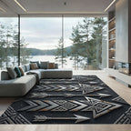 Tribal Gray Arrow Geometric Layout Rug