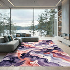 Ethereal Lavender and Peach Abstract Cloud Rug