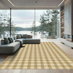 Classic Beige Plaid Grid Rug