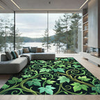 Lush Emerald Ivy Vine Botanical Rug