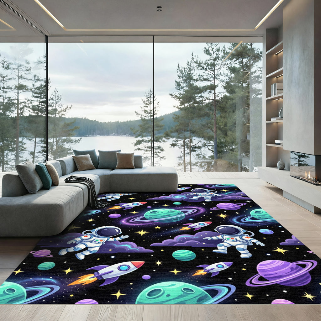 Cosmic Astronaut Galaxy Celestial Space Rug