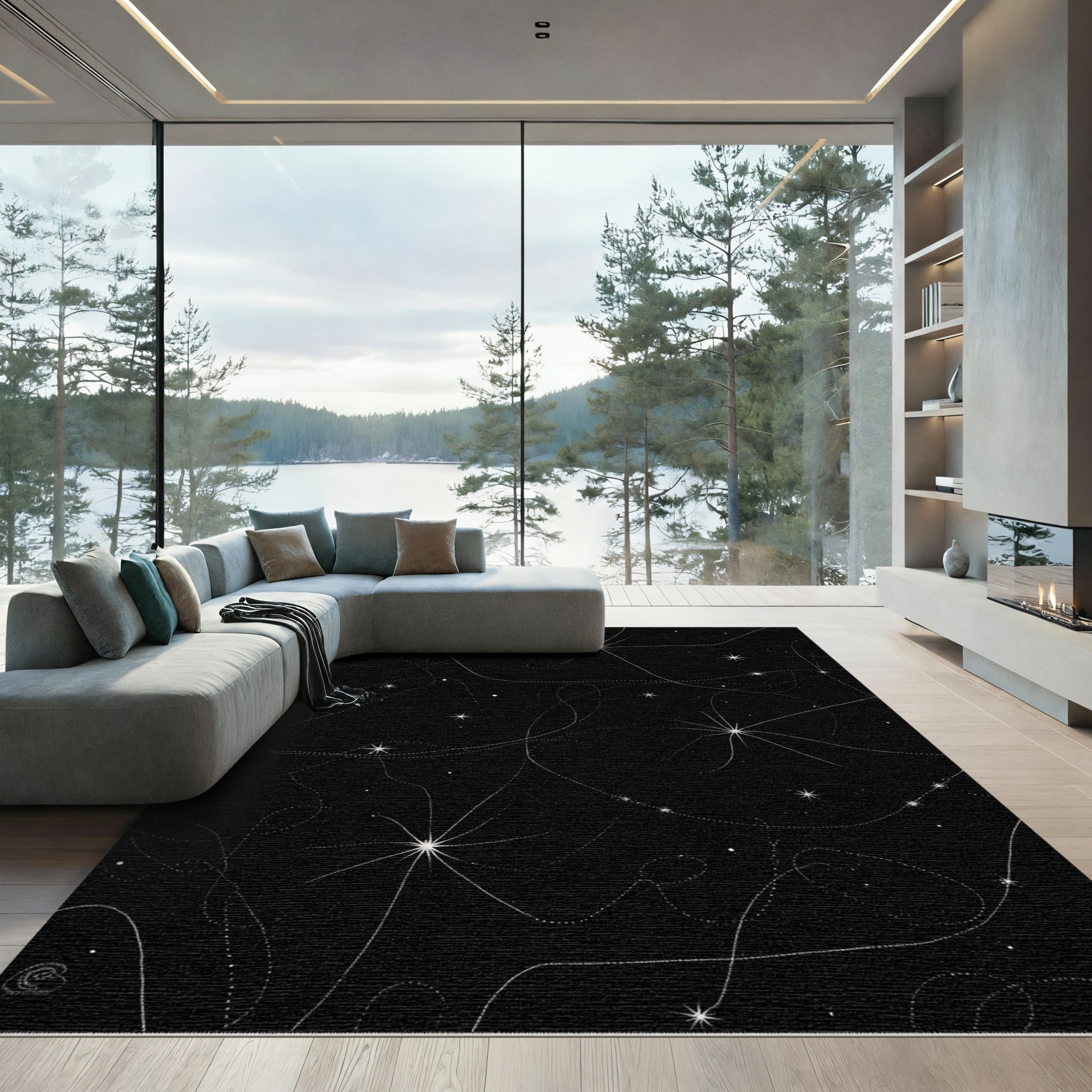 Celestial Nebula Sparkle Trail Rug