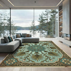 Vintage Teal Floral Mandate Rug