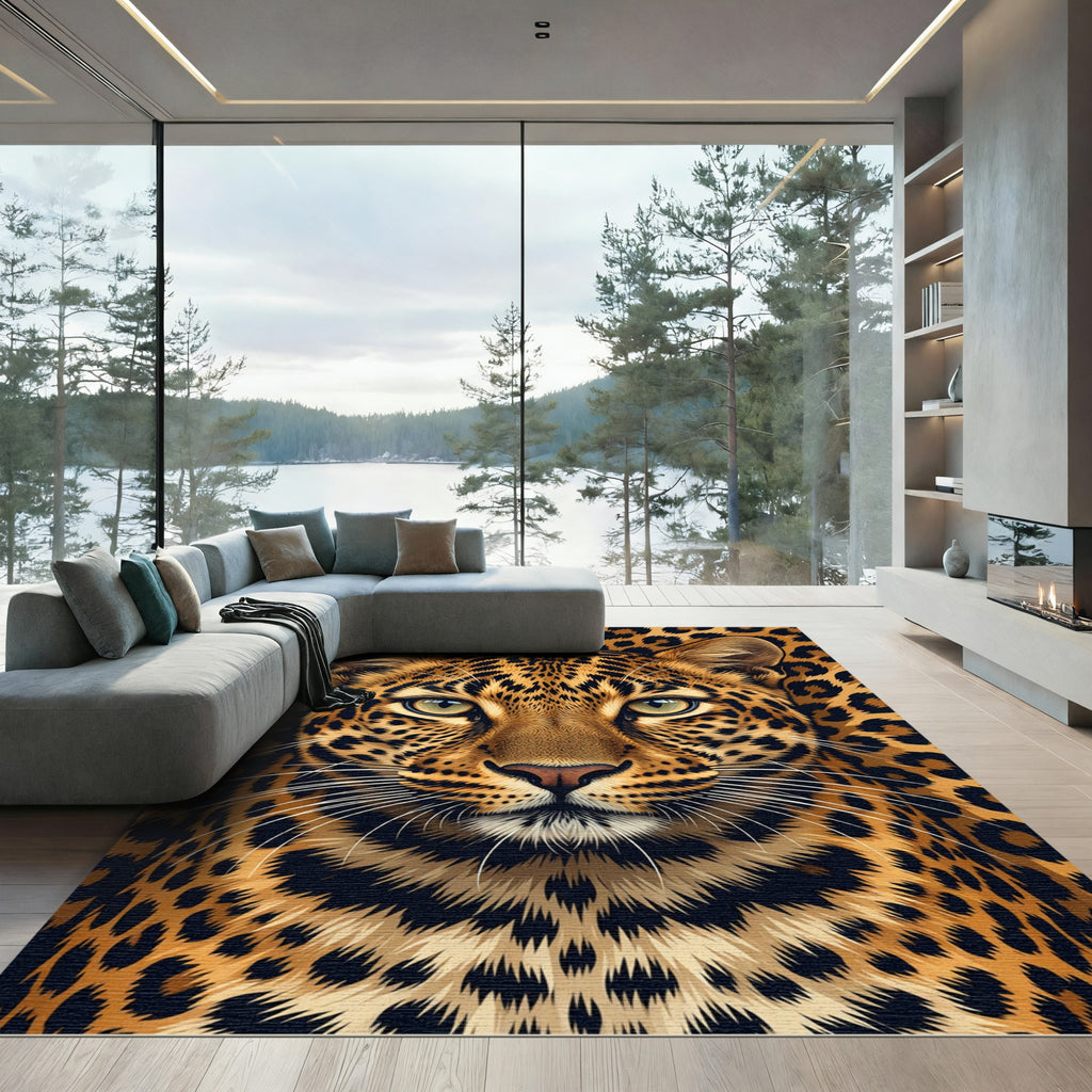 Bold Leopard Spots Animal Print Rug