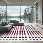 Modern Magenta Dot Grid Rug
