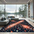 Coral Speckled Starburst Dark Rug