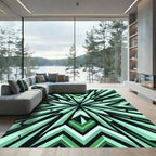 Emerald Green Crystal Burst Rug