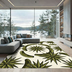 Olive Geometric Star Arch Rug