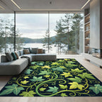 Lush Green Botanical Ivy Vine Rug