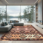 Geometric Diamond Tribal Salmon Rug