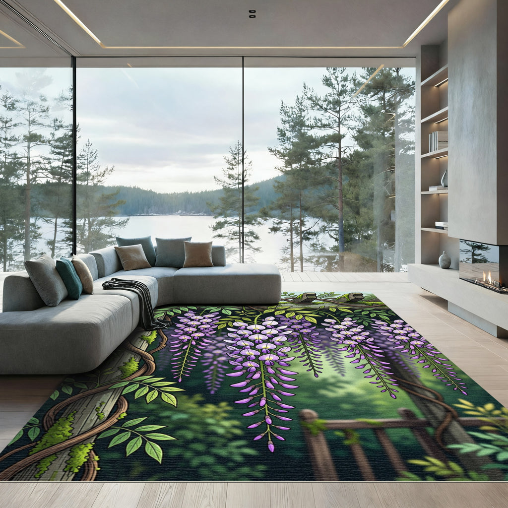Ethereal Purple Wisteria Hanging Garden Rug