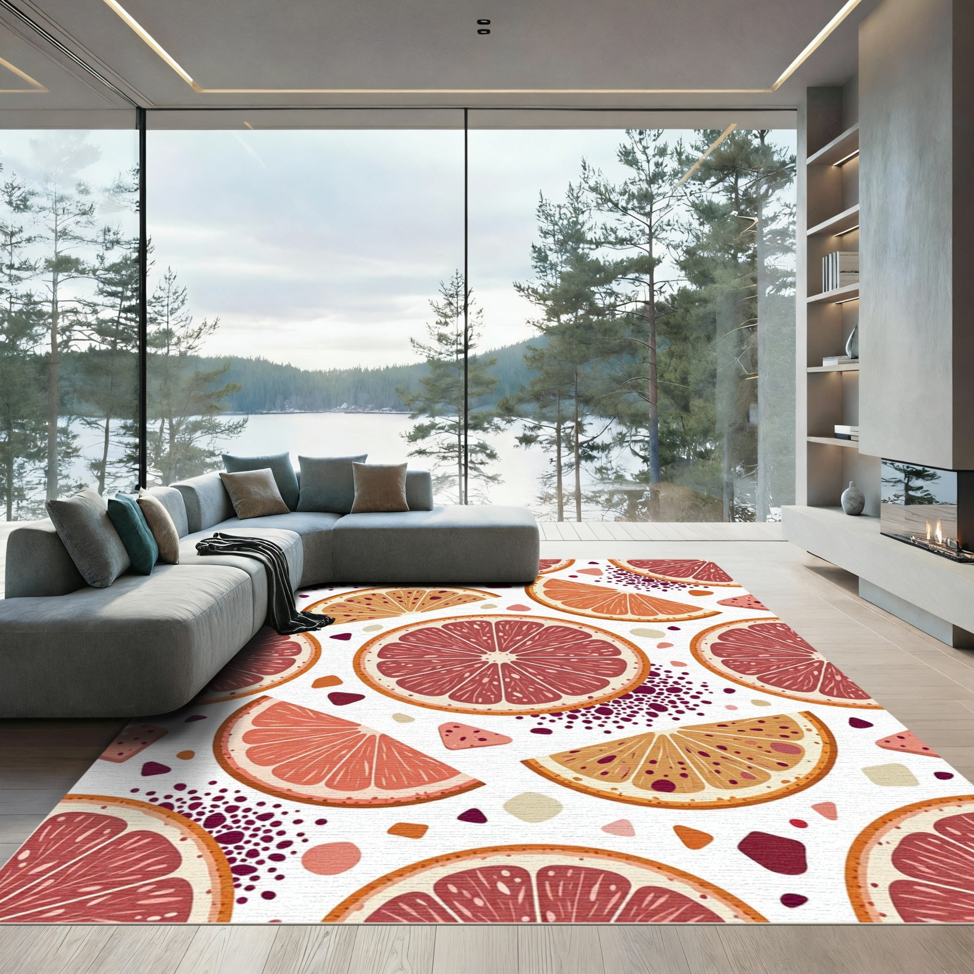 Citrus Slices Ripe Fruit Pattern Rug