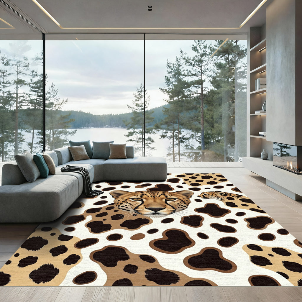 Sophisticated Cheetah Portrait Animal Spot Rug