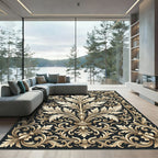 Ornate Acanthus Scrollwork Emblem Rug