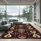 Earthy Brown Geometric Tribal Hourglass Rug