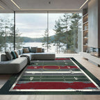 Vintage Retro Stadium Football Field Rug