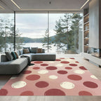 Blush Pink and Terracotta Polka Dot Rug