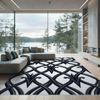 Elegant Charcoal Gothic Filigree Interlaced Rug