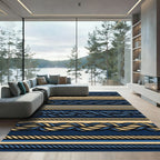 Nautical Braided Rope Stripes Rug