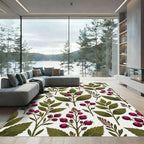 Botanical Berry Branch Forest Green Rug