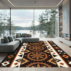 Earthy Southwestern Geometric Sun Burst Rug