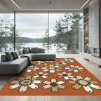 Playful Dog Bone Paw Floral Terra Rug