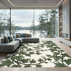 Earthy Green Botanical Ivy Vineyard Rug