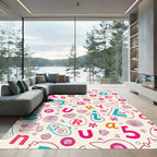 Vibrant Alphabet Playful Collage Rug