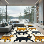 Whimsical Feline Parade Collection Rug