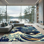 The Great Wave and Cherry Blossom Rug