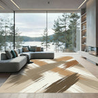 Earthy Swirl Brushstroke Texture Rug