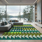 Green Gradient Geometric Arrow Rug