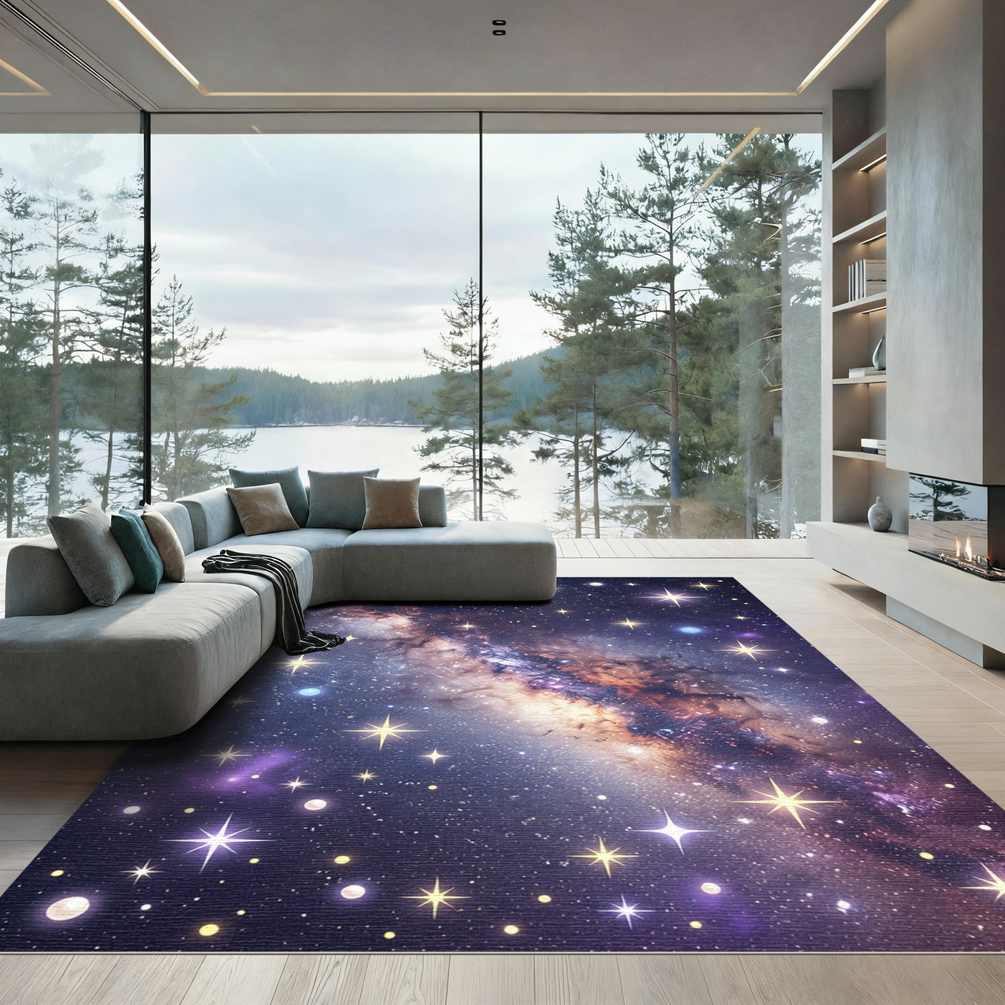 Cosmic Galaxy Starry Night Rug