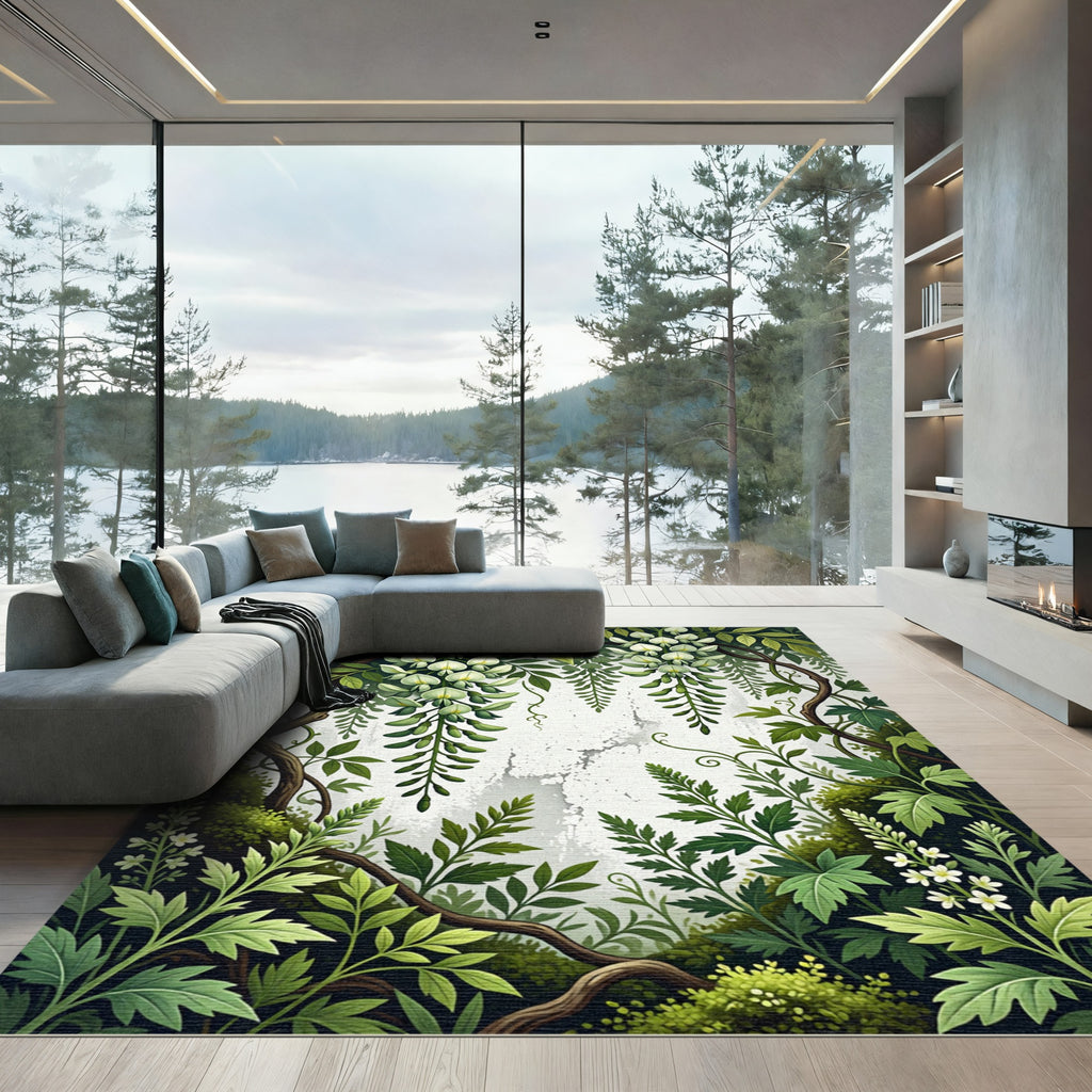 Lush Botanical Wisteria Hanging Vine Rug