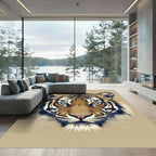 Majestic Symmetrical Orange Tiger Portrait Rug