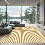 Minimalist Mustard Gold Vertical Striped Rug