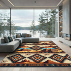 Geometric Desert Pyramid Southwestern Earth Tones Rug