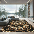 Golden Serpents Entwined Earthy Scales Rug