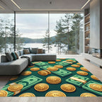 Golden Dollar Coin Wealth Currency Rug